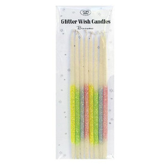 Glitter Wish 6" Candles Beeswax - Pastel