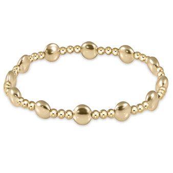 Honesty Gold Sincerity Pattern 6mm Bead Bracelet