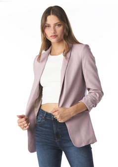 Kia Vegan Leather Blazer - Pink