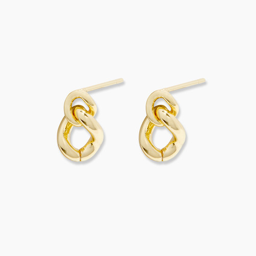 Lou Link Interlocking Earrings - Gold
