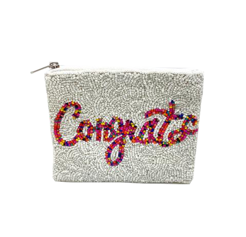 Beaded Pouch - Congrats