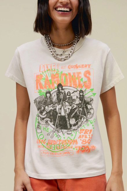 Ramones Civic Auditorium Reverse GF Tee - Dirty White