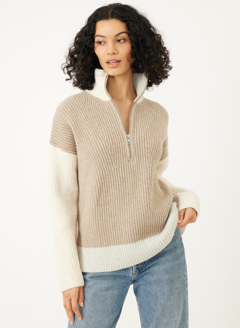 Mason Quarter Zip Sweater - Oat Multi
