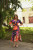 Corina Midi Wrap Dress - Multi Peach Squiggle