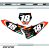 KTM Velocity Style Number Plate Decals with Black Backgrounds, White Numbers