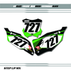 Blaze Kawasaki Number Plate Decals with White Backgrounds, Black Numbers