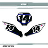 Factory 21 Style Yamaha Number Plates White Backgrounds Black Numbers