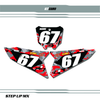 Camo Style Honda Number Plate Decals With Black Backgrounds, White Numbers