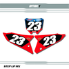 Option 1 Factory 21 Style Number Plates Black Backgrounds White Numbers