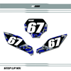 Camo Style Yamaha Number Plate Decals With Black Backgrounds, White Numbers