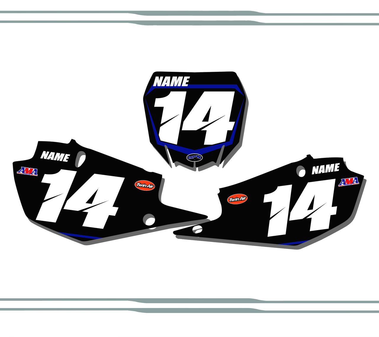 Yamaha YZ250F 2019-22 Factory21 style quick ship number plates
