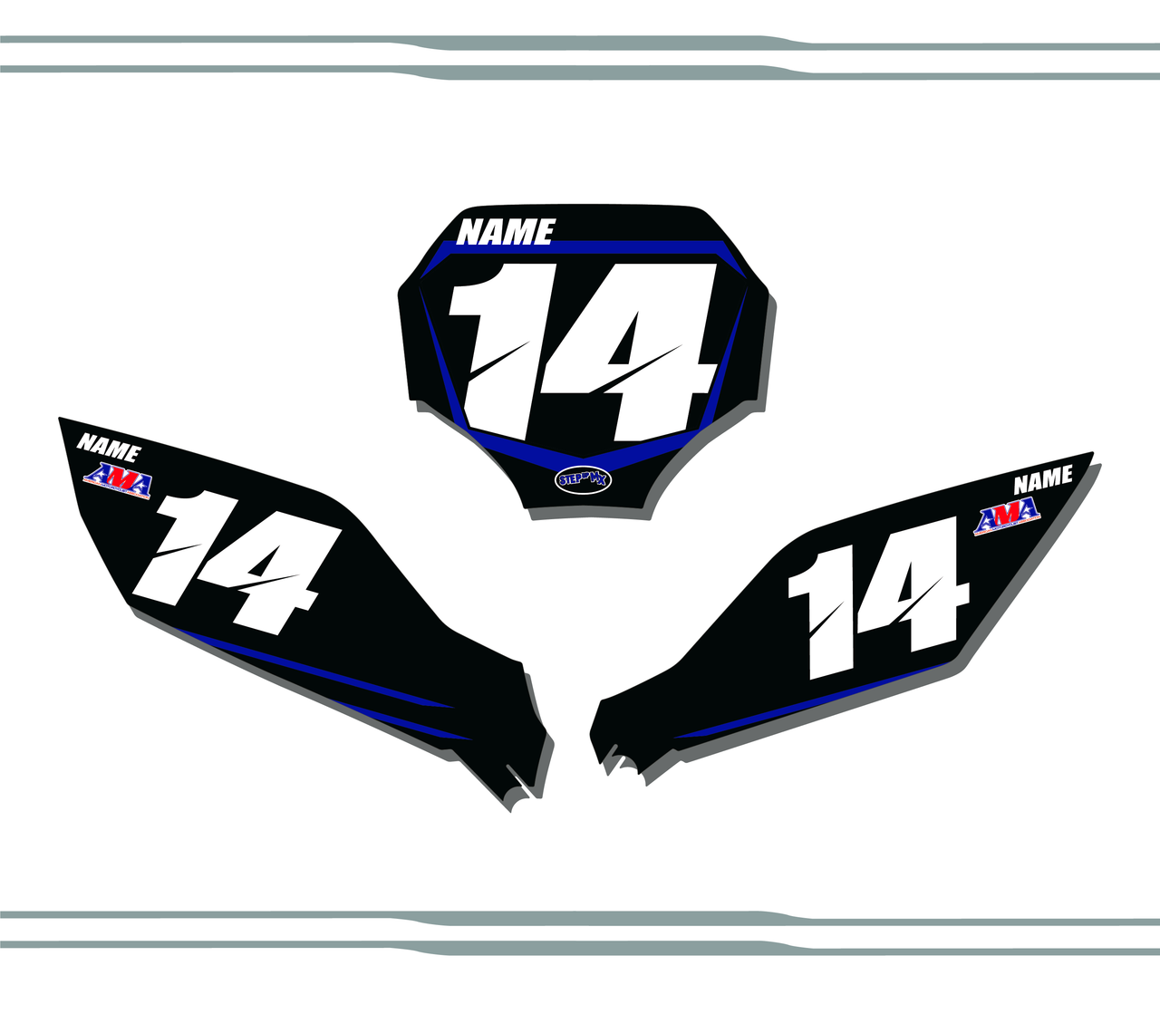 Yamaha YZ250F 2024 Factory21 Style Quick Ship Number Plate Decals