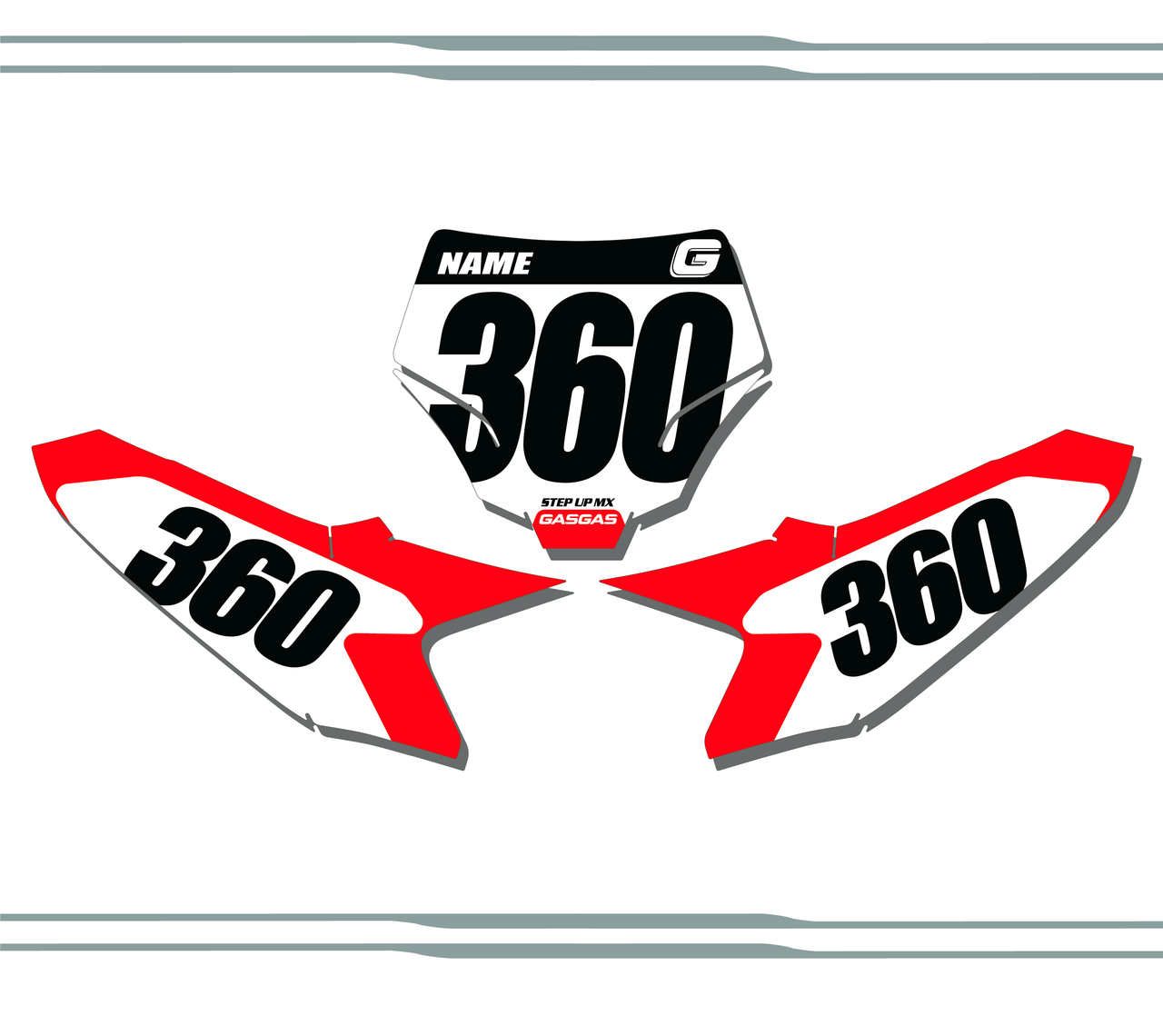 Gas Gas MC50 2024-25 Quick Ship Number Plate Decals