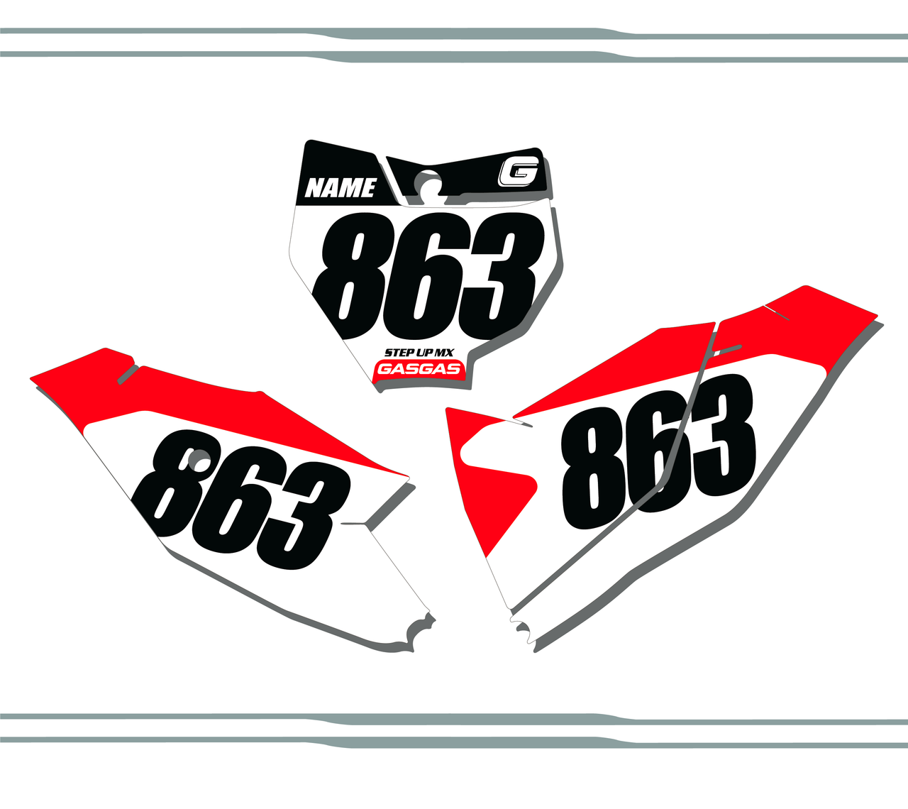 Gas Gas MC85 2021-24 Quick Ship Number Plate Decals