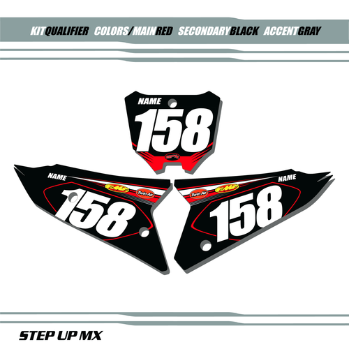 Honda Qualifier Plates  with black backgrounds, white numbers Honda Qualifier Plates  with black backgrounds, white numbers