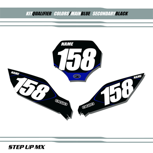 Qualifier Yamaha Number Plate Backgrounds with Black Backgrounds, White Numbers Qualifier Yamaha Number Plate Backgrounds with Black Backgrounds, White Numbers