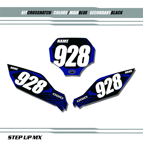 Crosshatch Yamaha Number Plate Decals with Black Backgrounds, White Numbers Crosshatch Yamaha Number Plate Decals with Black Backgrounds, White Numbers