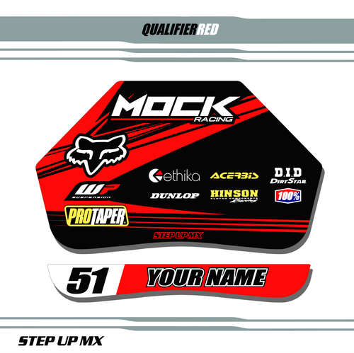 Red Qualifier Pit Board Decal Red Qualifier Pit Board Decal
