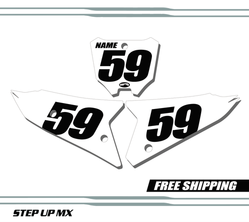 Honda CRF450 21-23 Number Plates - Racer white backgrounds black numbers