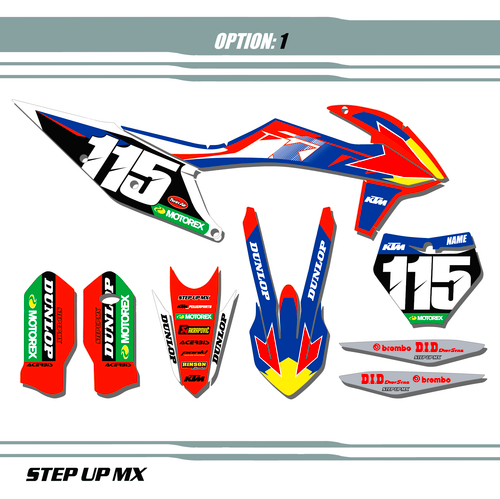 KTM FTLK22 STYLE WITH BLACK BACKGROUNDS WHITE NUMBERS