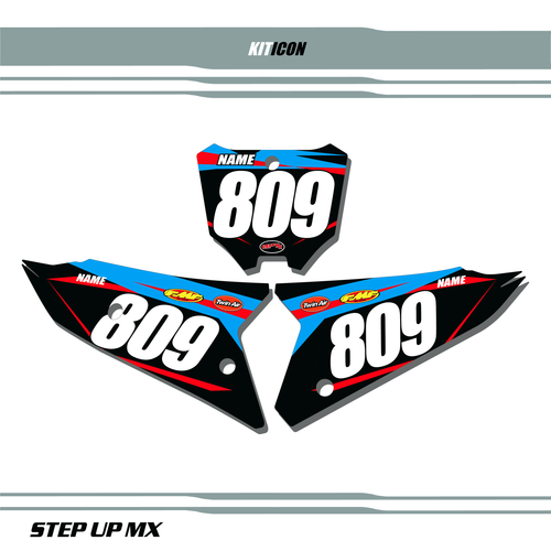 Icon Style Honda Number Plate Decals With Black Backgrounds, White Numbers Icon Style Honda Number Plate Decals With Black Backgrounds, White Numbers