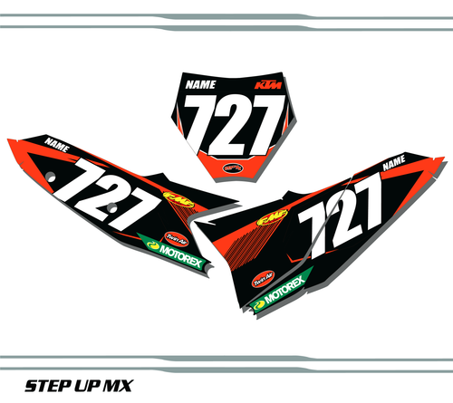 KTM 250 SXF 2023 Blaze Style Quick Ship Number Plate Decals