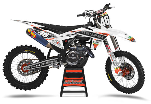 KTM Phlox with Black Backgrounds, White Numbers KTM Phlox with Black Backgrounds, White Numbers