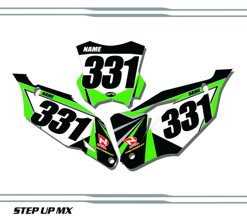 Arrow number plate decals. White backgrounds black numbers Arrow number plate decals. White backgrounds black numbers