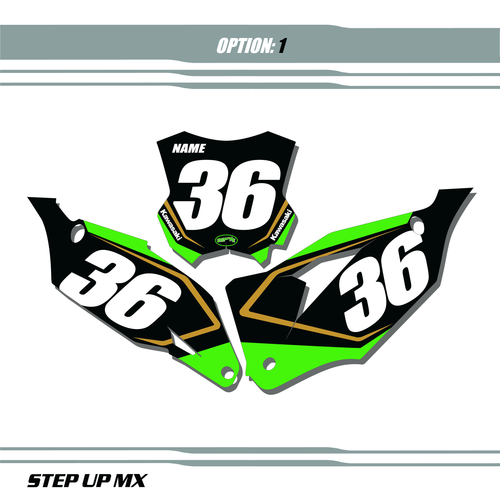 Kawasaki Factory19 Style Number Plate Decals with Black Backgrounds, White Numbers Kawasaki Factory19 Style Number Plate Decals with Black Backgrounds, White Numbers