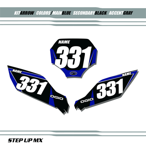 Arrow Yamaha Number Plate Decals with White Backgrounds, Black Numbers Arrow Yamaha Number Plate Decals with White Backgrounds, Black Numbers