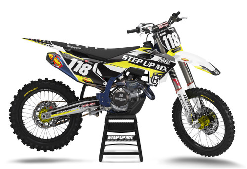 Husqvarna FCT 24 Decal Kit with Black Backgrounds, White Numbers