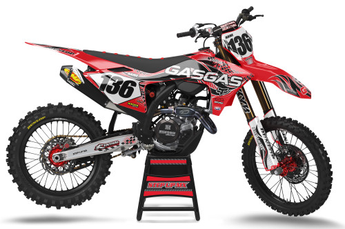 Adrenaline GAS GAS Graphic Kit with White Backgrounds, Black Numbers