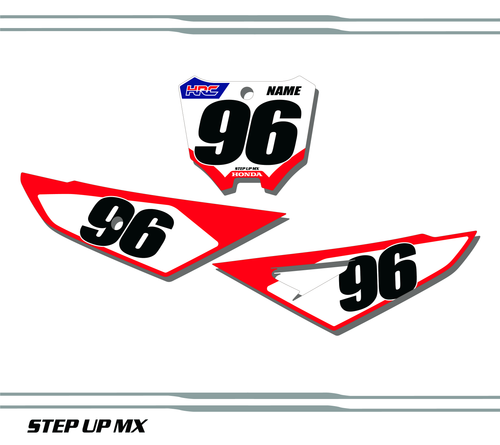 Honda CRF450R 2025 Factory24 Style, O1, Quick Ship Number Plate Decals
