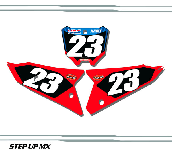 Honda CRF250R 2022-23 Factory22 Style, O1, Quick Ship Number Plate Decals