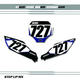 Blaze Yamaha Number Plate Decals with White Backgrounds, Black Numbers