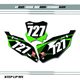 Blaze Kawasaki Number Plate Decals with Black Backgrounds, White Numbers