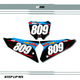 Icon Style Honda Number Plate Decals With Black Backgrounds, White Numbers