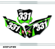 Arrow number plate decals. White backgrounds black numbers