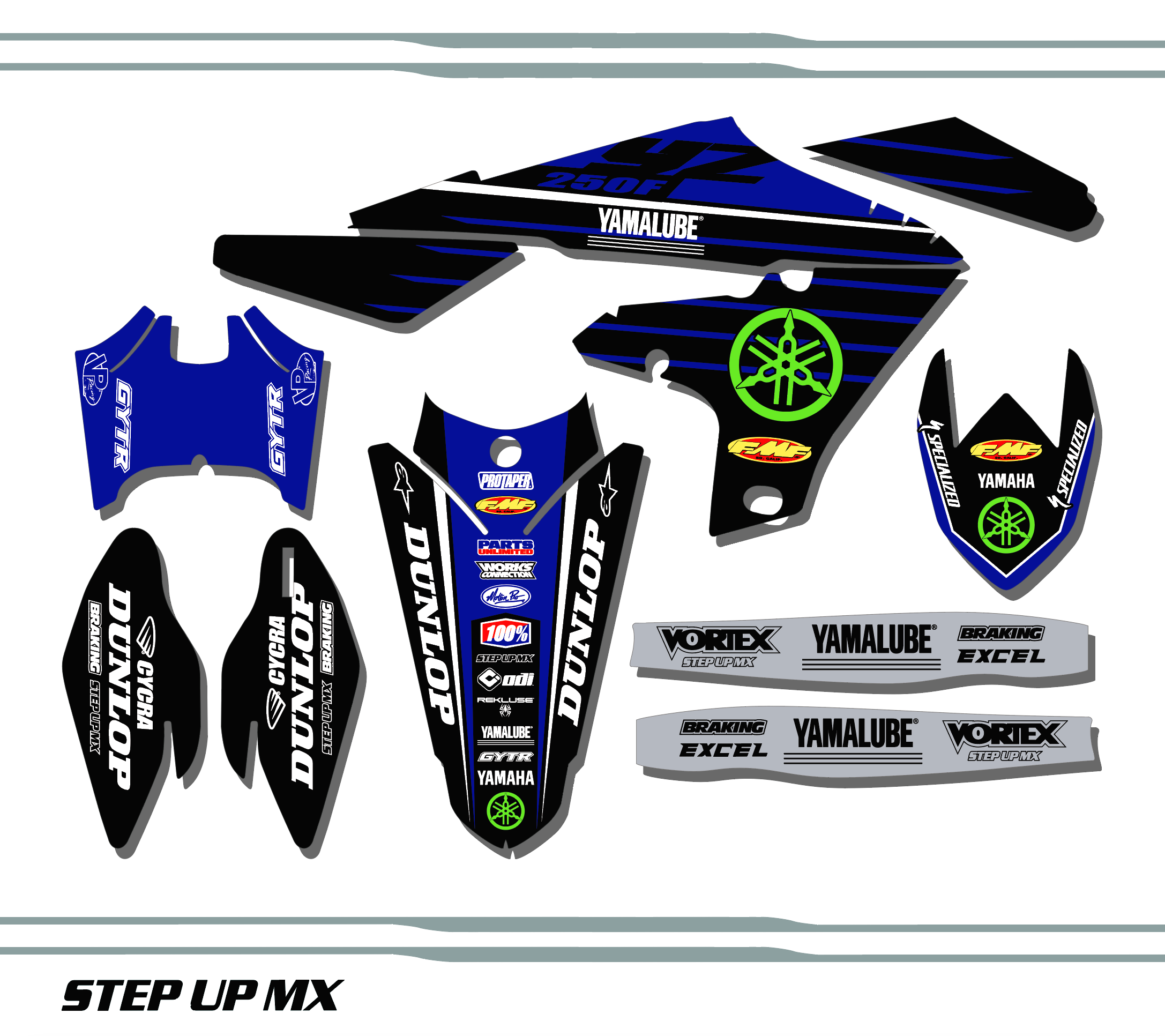 YZ250F 23年以前、外装セット、予備、練習用にもう少しプラスであげます。 Yamaha YZ250F 2019-22 Factory21 Style Option Without Number Plates