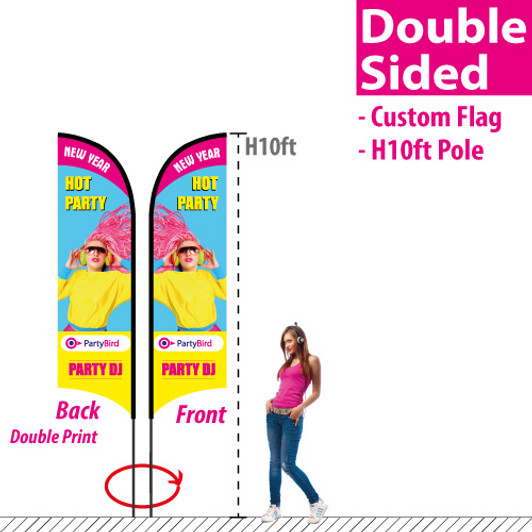 H10ft Feather Flag (Double Sided custom printing)