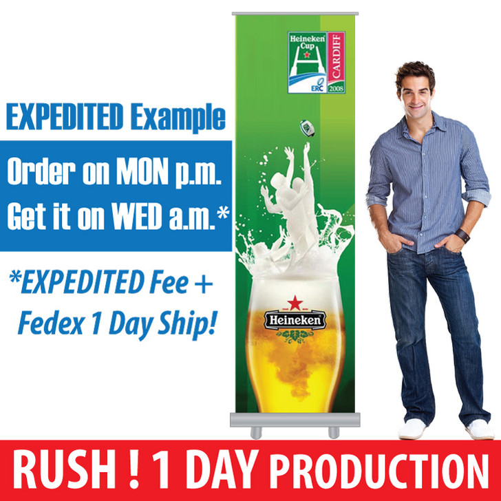 Express Retractable Banners - Fast, Expedited, RUSH 1 Day Production