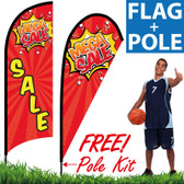 Feather Flag for Mega SALE! (Red Banner with Yellow Words)