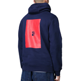 sweat hoodie poetic collective box navy red
