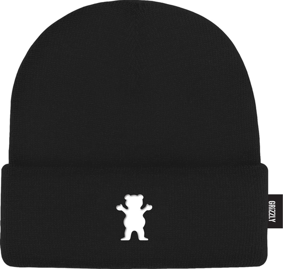 GRIZZLY BEANIE OG BEAR EMBROIDERED BLACK