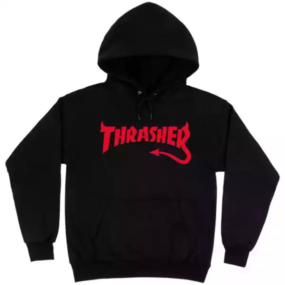 THRASHER SWEAT AIRBRUSH HOOD BLACK PURPLE NUMERO 4 Skateshop