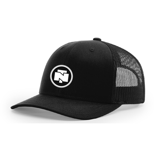 Classic Black Leather Patch Trucker Hat
