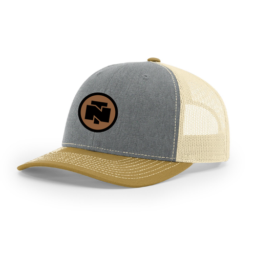 Classic Tri-Color Leather Patch Trucker Hat