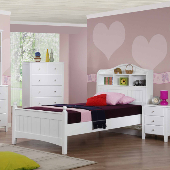 Alexia Girl's White Single Storage Bed