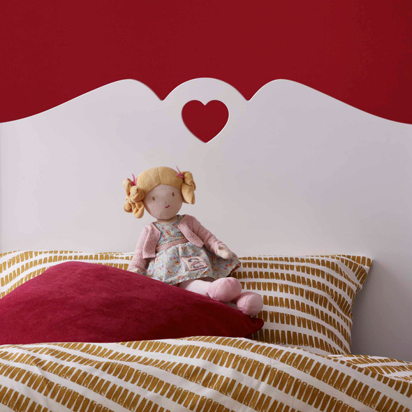 Holly White Single Bed Headboard Heart