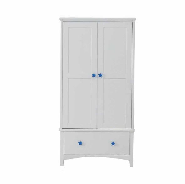 Blue star Wooden white double wardrobe